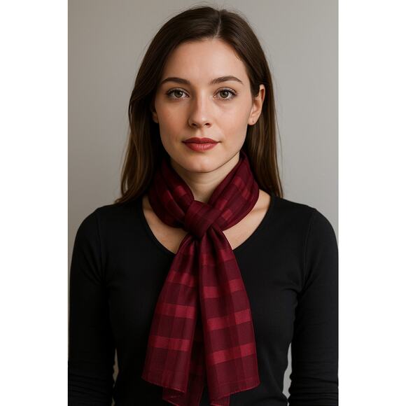 NWT Red Striped Metallic Lightweight Sheer Shawl Wrap Scarf Womans One Size - Picture 1 of 6